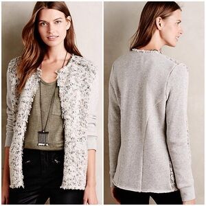 Anthropologie Gray and Cream Cardigan